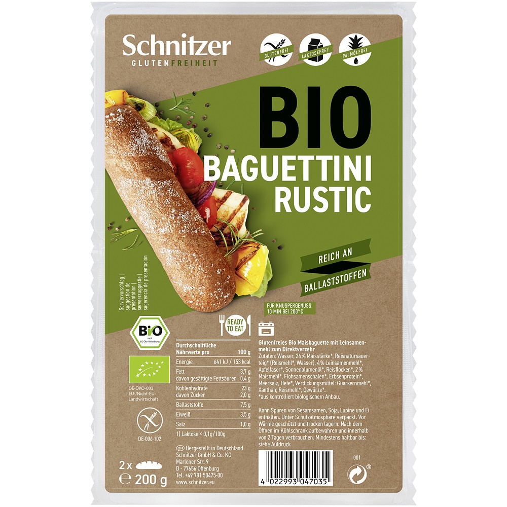 Alimente - Baguettini bio rustice, 2 bucati, fara gluten