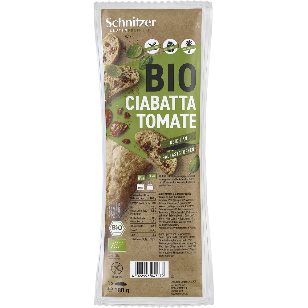 Alimente - Ciabatta bio cu tomate, fara gluten