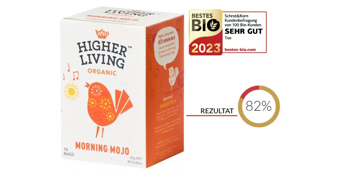 BesteBio premiaza ceaiul bio Morning Mojo Higher Living