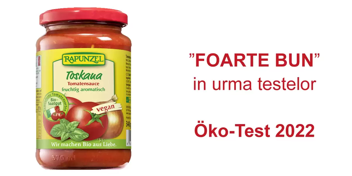 Sosuri de roșii finite în test: Rapunzel sos de tomate Toskana este apreciat