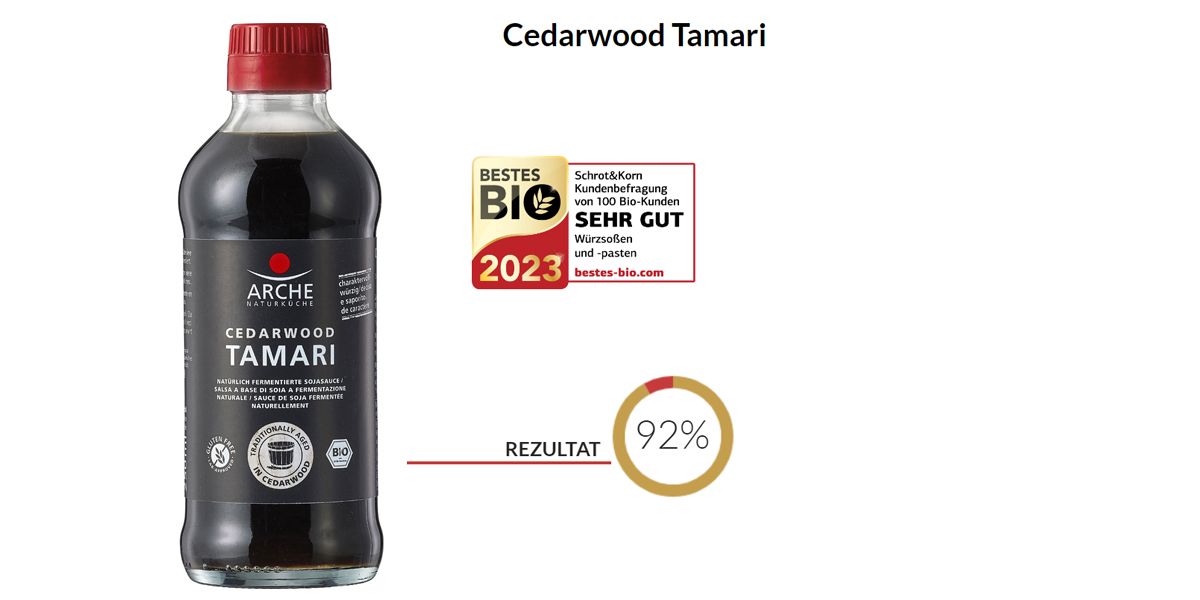 Cedarwood Tamari votat ca foarte bun dupa criteriile BesteBio