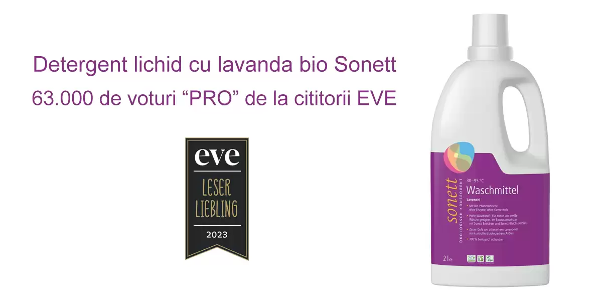 Detergentul lichid cu lavanda Sonett este preferatul cititorilor EVE 2023