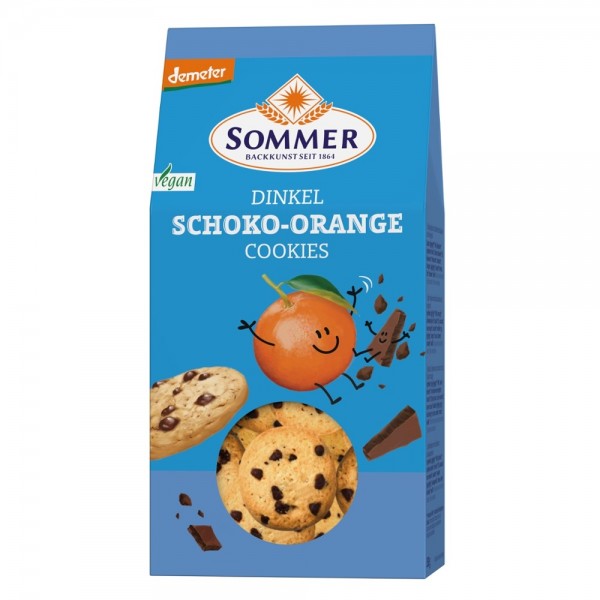 Biscuiti din spelta cu ciocolata si portocale bio Sommer