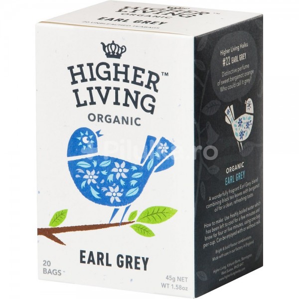 Ceai negru Earl Grey 20 plicuri bio Higher Living