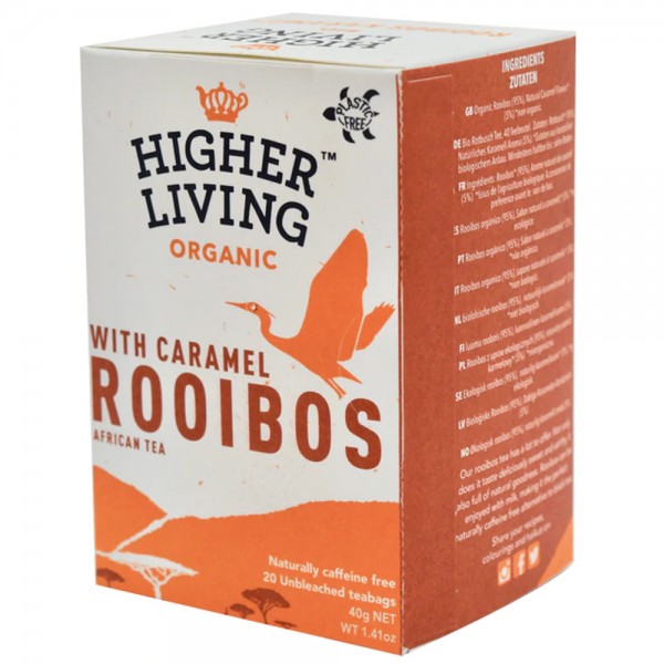 Ceai Rooibos caramel 20 plicuri bio Higher Living