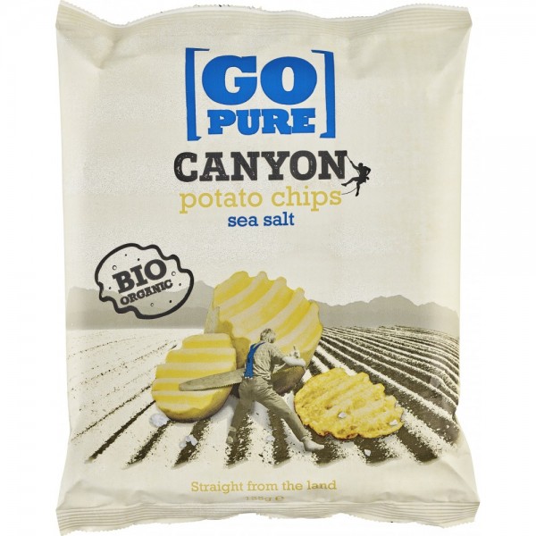 Chips-uri Canyon din cartofi cu sare de mare fara gluten bio GoPure
