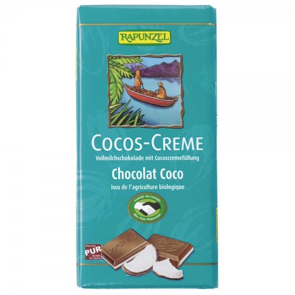 Ciocolata cu crema de cocos bio Rapunzel