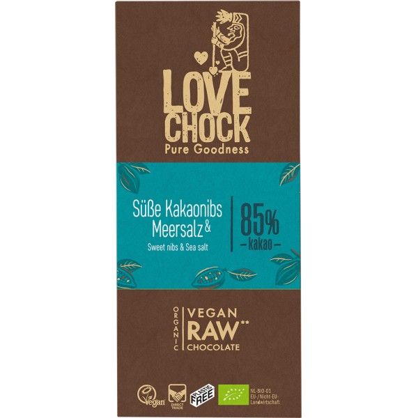 Ciocolata RAW VEGANA cu sare de mare bio Lovechock