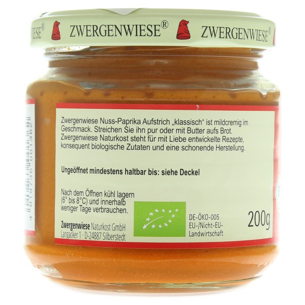 Crema tartinabila cu nuci si ardei fara gluten bio Zwergenwiese