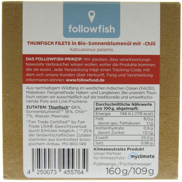 File de ton cu chili in ulei de floarea soarelui Followfish