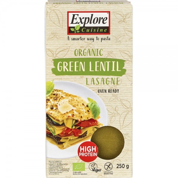 Lasagna din linte verde fara gluten bio Explore Cuisine