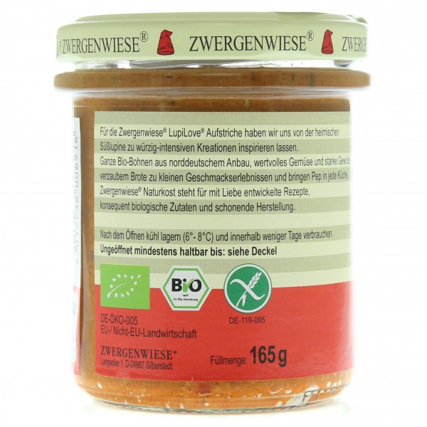 Lupi Love crema tartinabila din lupin si tomate fara gluten bio Zwergenwiese