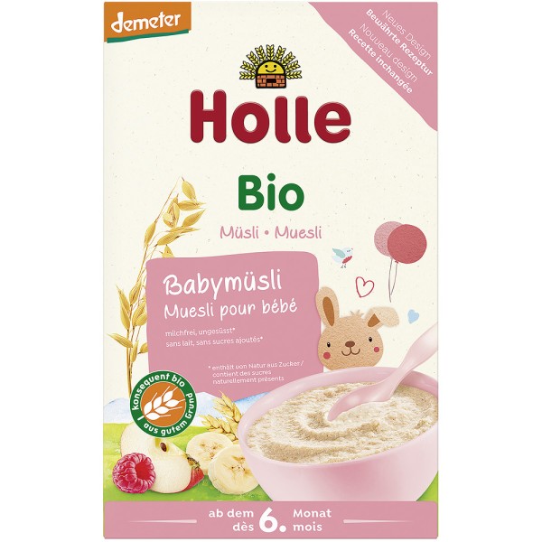 Musli cu cereale integrale si fructe pentru copii, +6 luni bio Holle