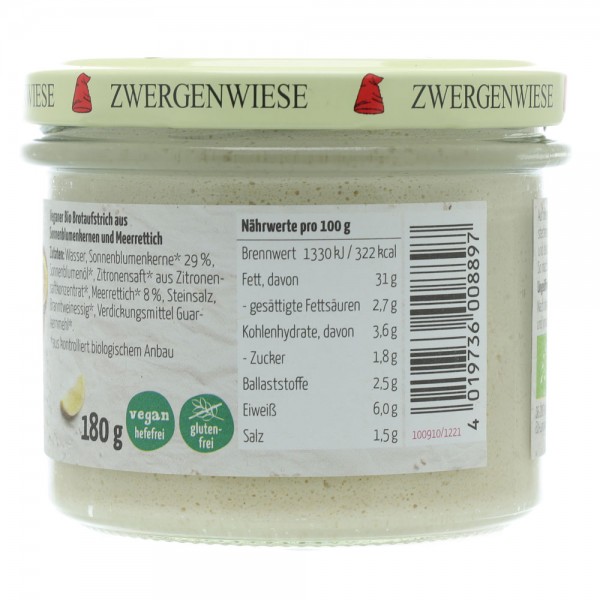 Pate vegetal cu hrean fara gluten bio Zwergenwiese