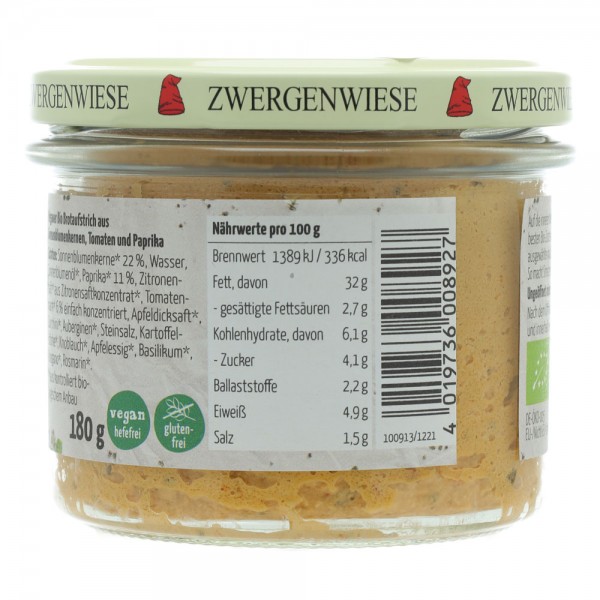 Pate vegetal cu ierburi aromate si tomate fara gluten bio Zwergenwiese