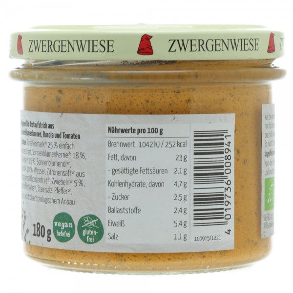 Pate vegetal cu rucola si tomate fara gluten bio Zwergenwiese