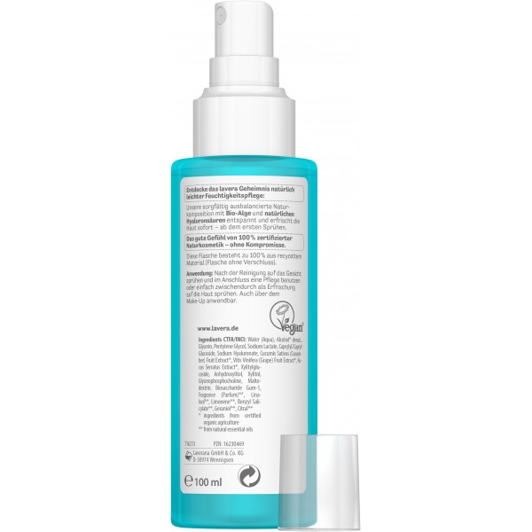 Spray hidratant pentru ingrijirea fetei cu alge bio Lavera
