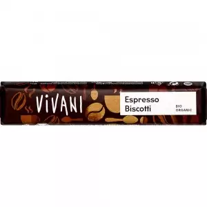 Baton de ciocolata espresso biscotti bio Vivani
