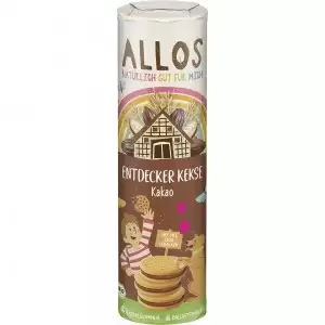 Biscuiti din cereale integrale cu crema de cacao bio Allos