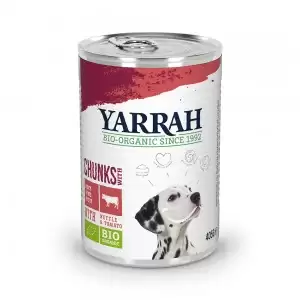 Bucati de hrana cu carne de vita pentru caini Yarrah