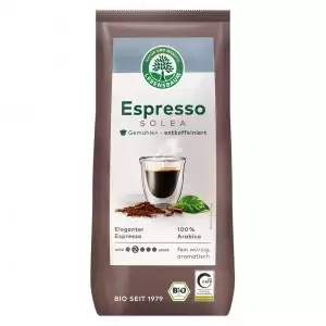Cafea Solea espresso macinata decofeinizata bio Lebensbaum