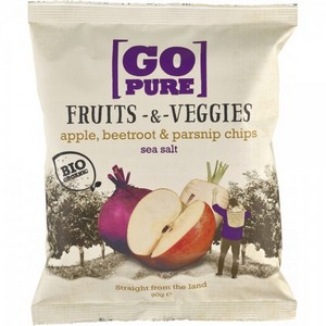 Chipsuri din fructe si legume cu sare de mare fara gluten bio GoPure