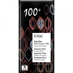 Ciocolata amara 100% cacao VEGANA bio Vivani