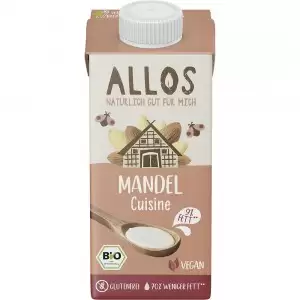 Crema de migdale lichida pentru gatit fara gluten bio Allos