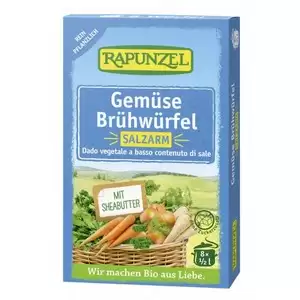 Cuburi de supa de legume cu putina sare 8buc bio Rapunzel