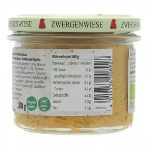 Pate vegetal cu ierburi aromate si tomate, fara gluten bio Zwergenwiese