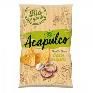 Tortilla chips cu smantana si ceapa bio Acapulco